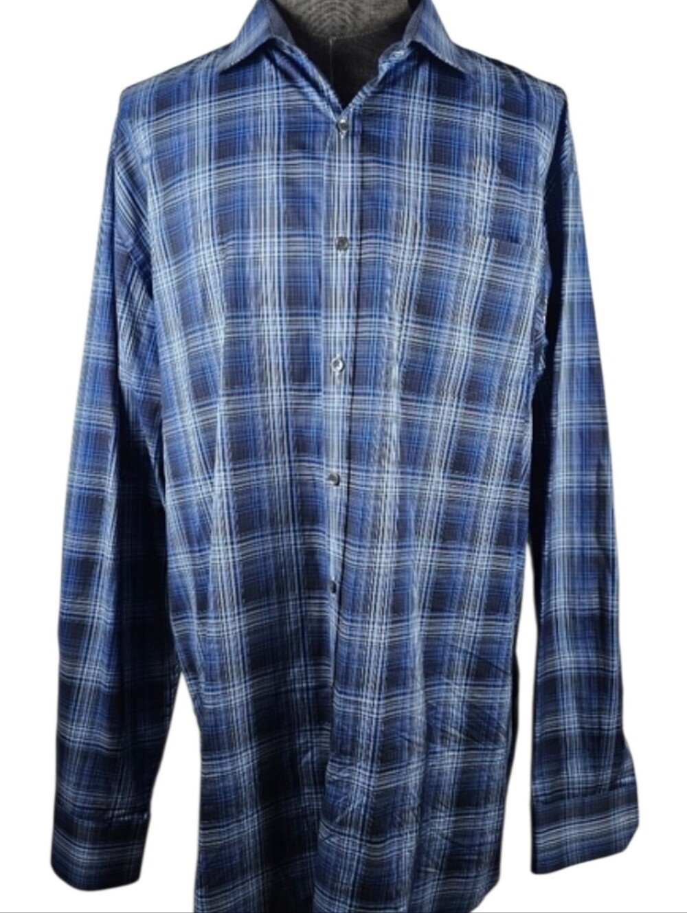 Bugatchi Classic Fit Men's Plaid Button Down Size 3XL